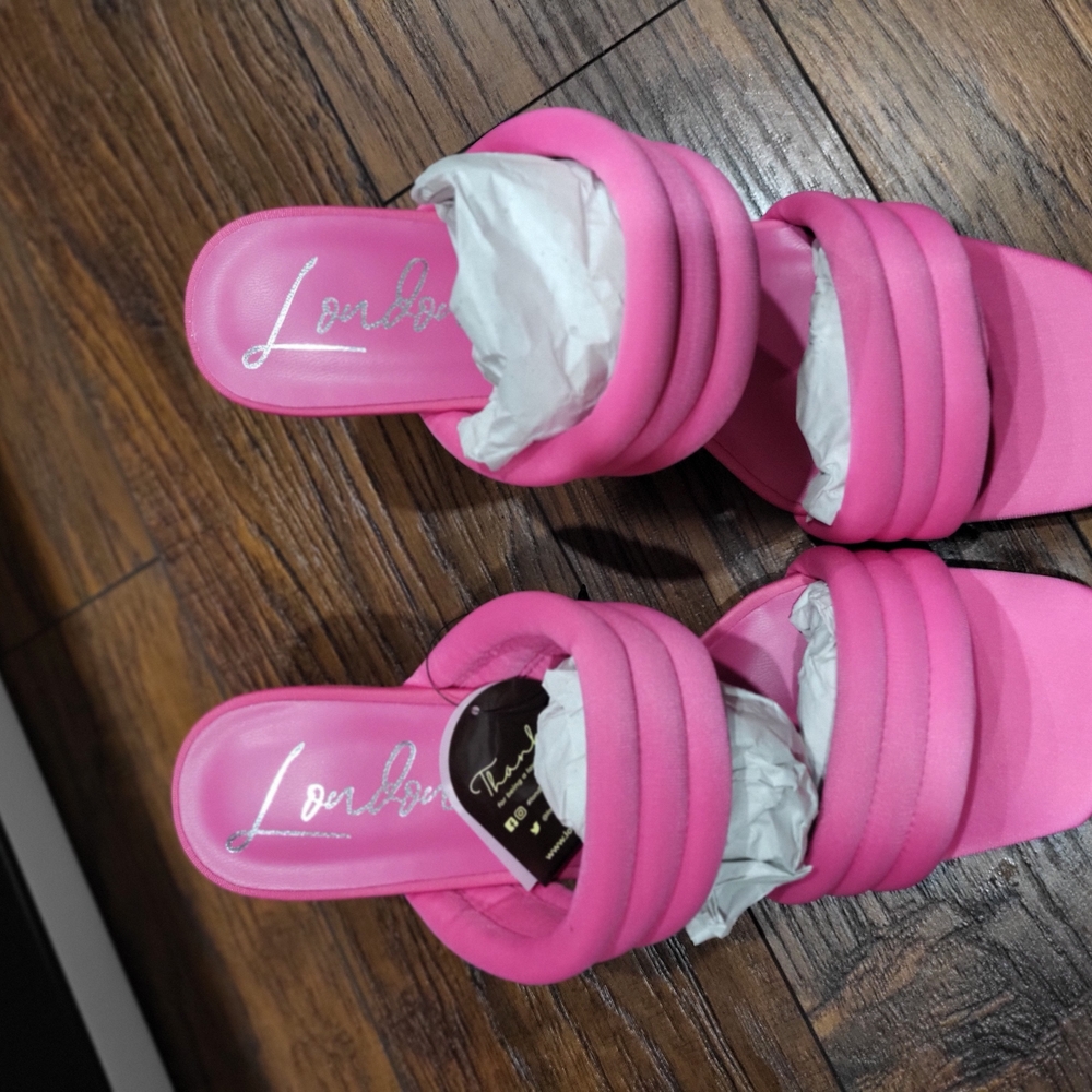 Bright Pink 2-inch Heels with Plush Straps